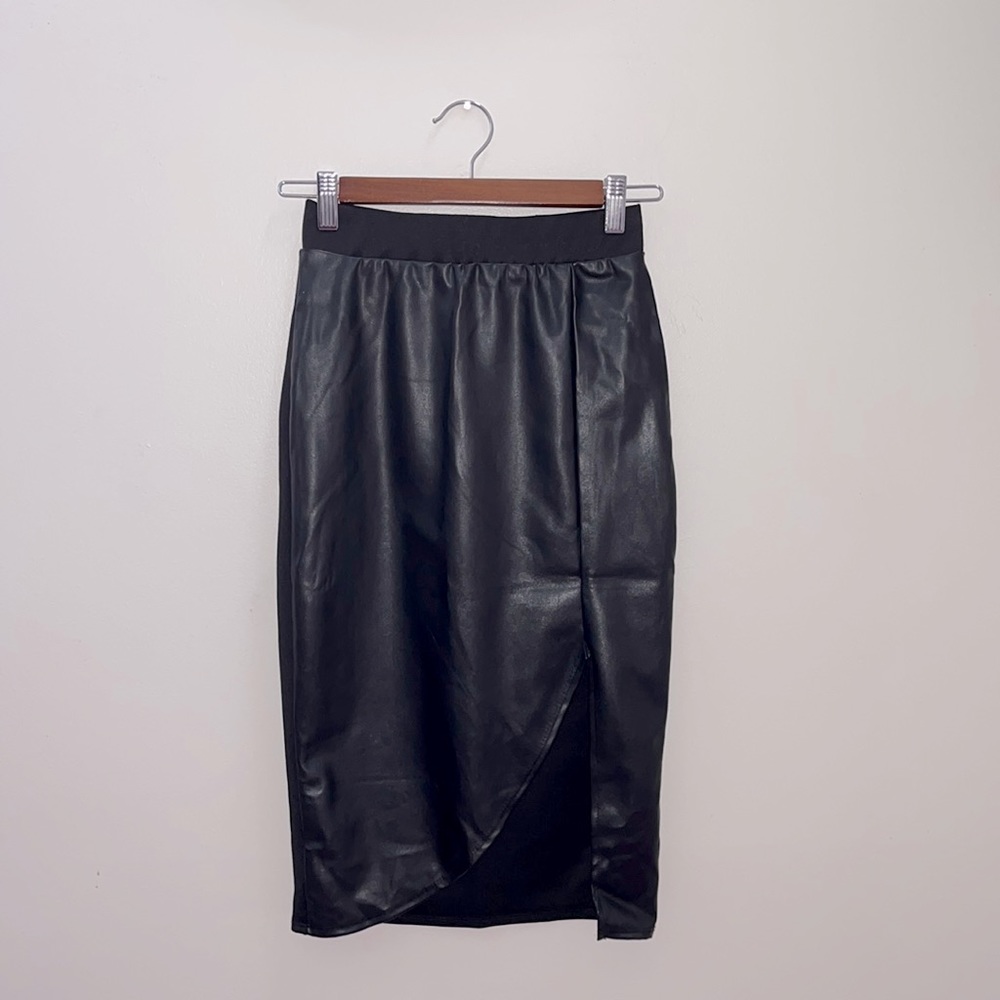 Faux Leather Pencil Skirt